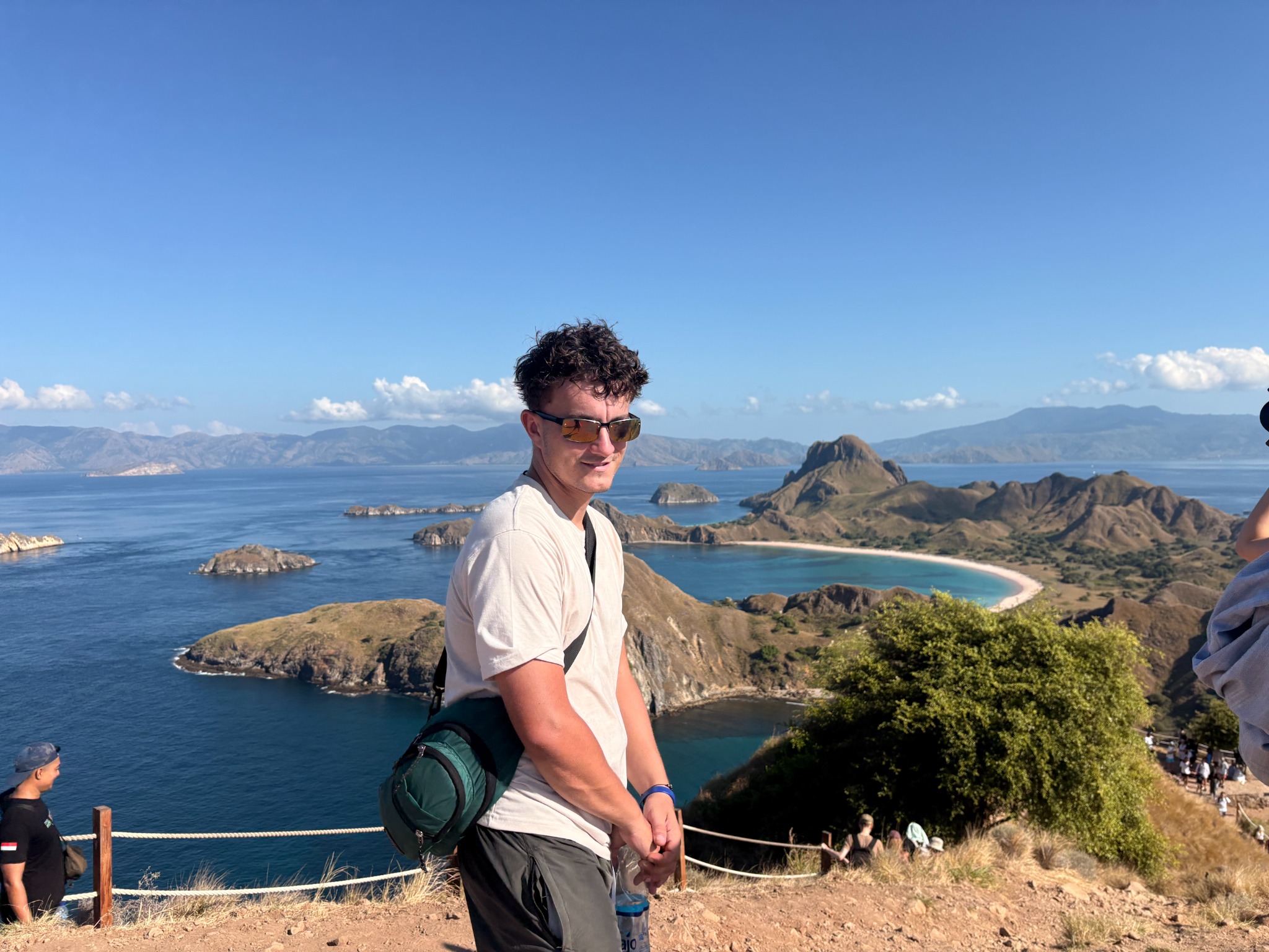 Ollie overlooking islands on a solo travel trip